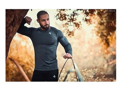 Fitness Long Sleeve Men\'s Elastic Breathable T-shirt