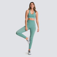 Women's seamless knit hip yoga suit sports fitness suit