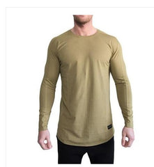 Fitness Long Sleeve Men\'s Elastic Breathable T-shirt