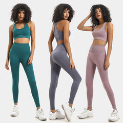 Women's seamless knit hip yoga suit sports fitness suit