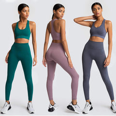 Women's seamless knit hip yoga suit sports fitness suit