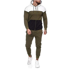 Fashion Color Matching Men's Casual Fitness Sports Suit