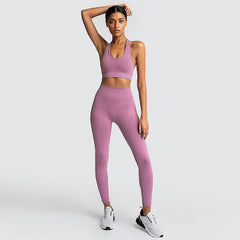 Women's seamless knit hip yoga suit sports fitness suit