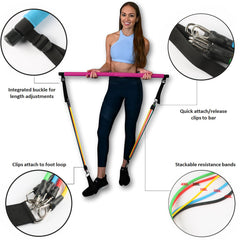 Fitness Yoga Pilates Bar Workout Equipment