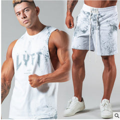 Men's Leisure Sports Fitness Short Sleeve Suit